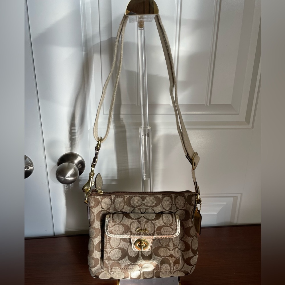 Coach Vintage Penelope turn lock monogram crossbody bag & COA